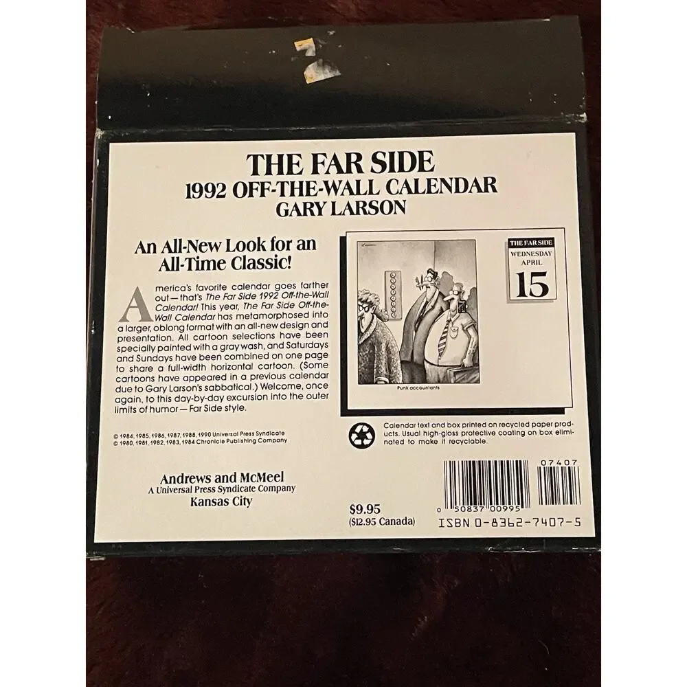 The Far Side Off The Wall 1992 Desk Calendar Gary Larson New Old Stock
